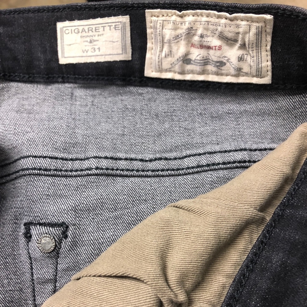 Allsaints Black Denim Cigarette. Worn once. - Picture 1 of 3